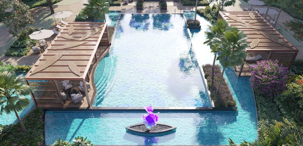 Artist's impression of the lap pool and pool pavilion